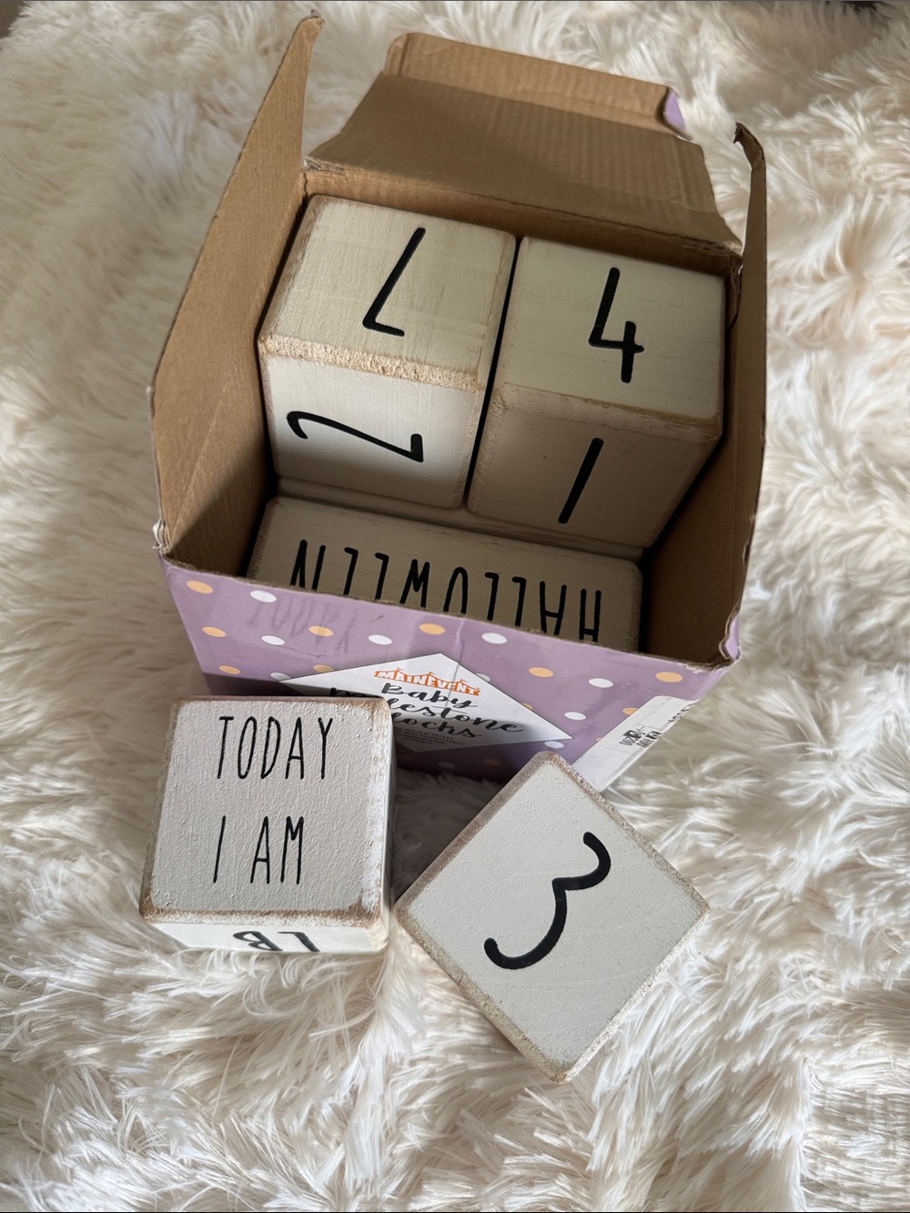 Amazon Wooden Milestone Blocks Set in White and Black